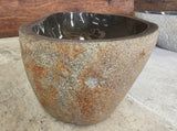 Handmade Natural Oval River Stone Bathroom Basin - Twin Set RL2309013