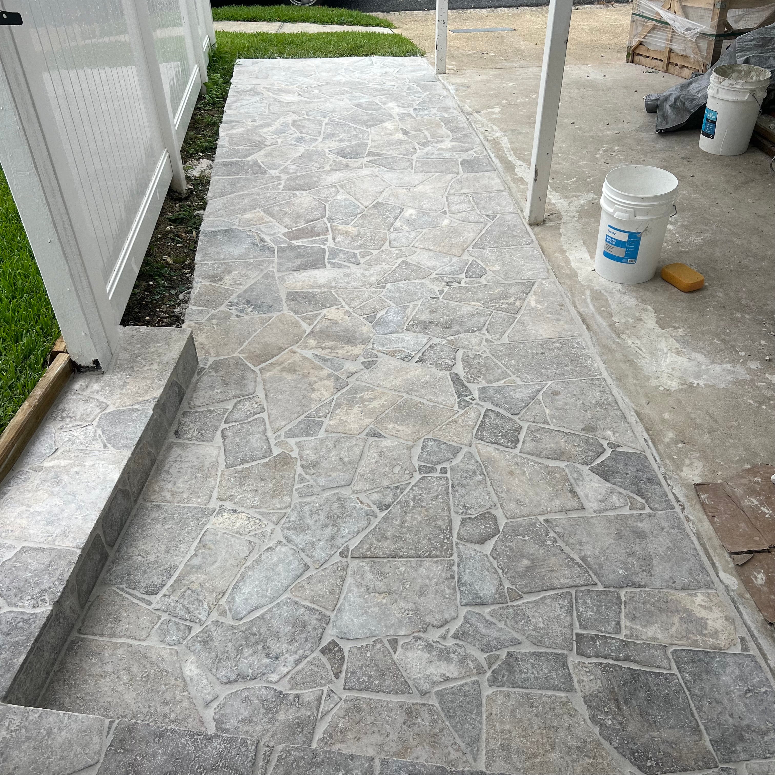 Silver Travertine Crazy Paver Loose Stone Travertine