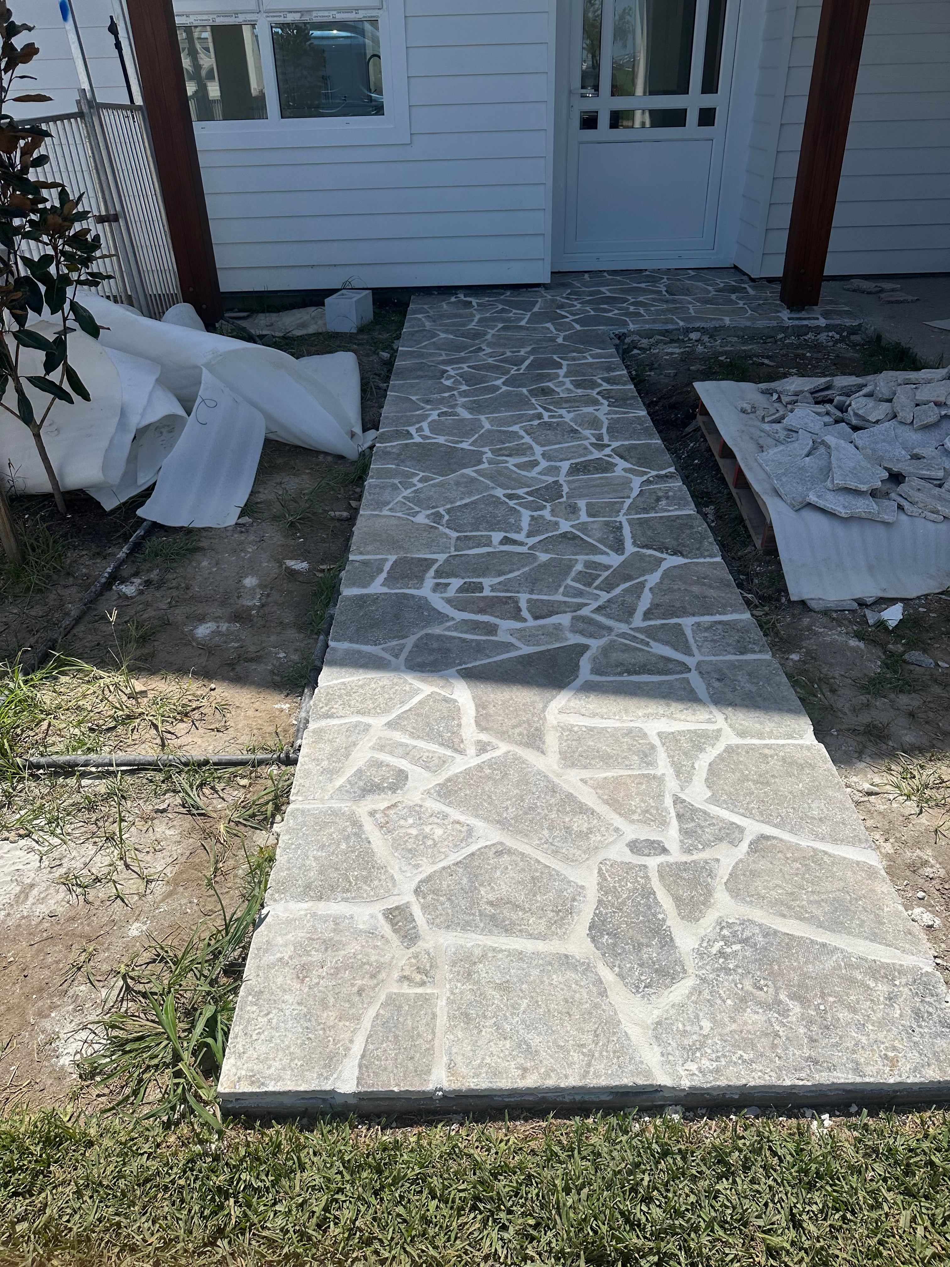 Silver Travertine Crazy Paver Loose Stone Travertine