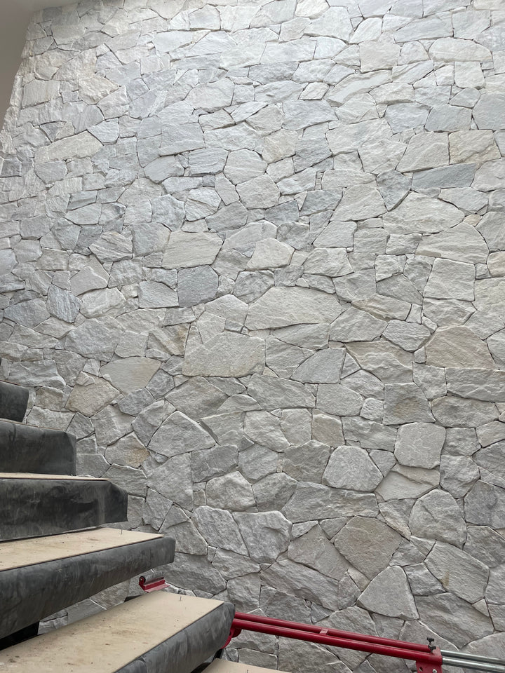 Natural Stone Wall Cladding Free Form - Loose Stone - White Quartz