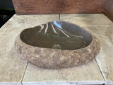 Handmade Natural Oval River Stone Bathroom Basin - RVM 2310009