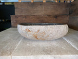 Handmade Natural Oval River Stone  Bathroom Basin  - RM 2310051