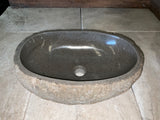 Handmade Natural Oval River Stone  Bathroom Basin  - RM 2310043