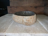 Handmade Natural Oval River Stone  Bathroom Basin  - RM 2310043