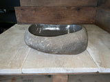 Handmade Natural Oval River Stone Bathroom Basin - RVM 2310005