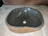 Handmade Natural Oval River Stone  Bathroom Basin  - RM 2310013