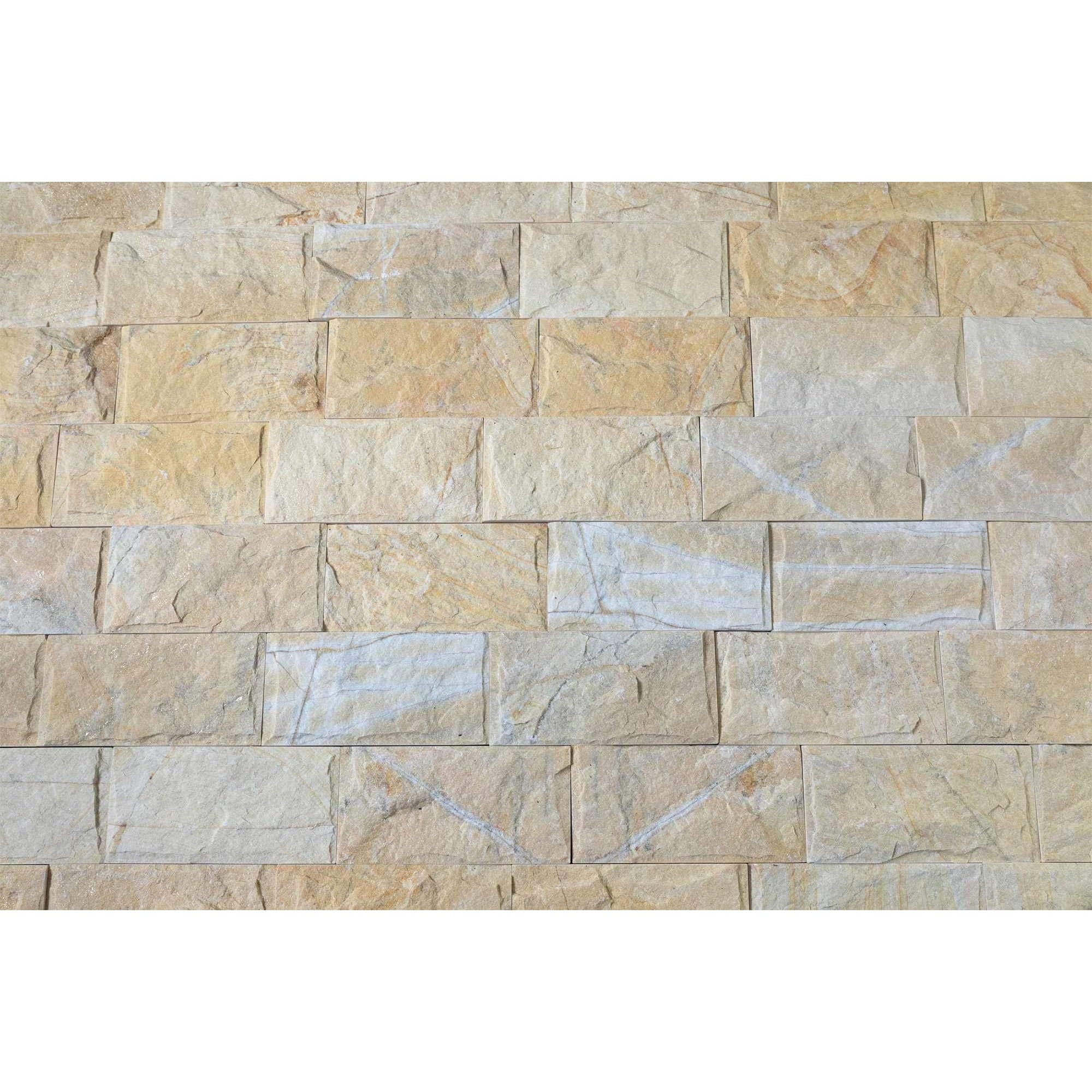 Natural Stacked Stone Feature Wall Cladding Panels - Golden Mushroom-Wall Cladding-Stone and Rock