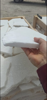 Natural Loose Stone Crazy Paver - Pure White Marble