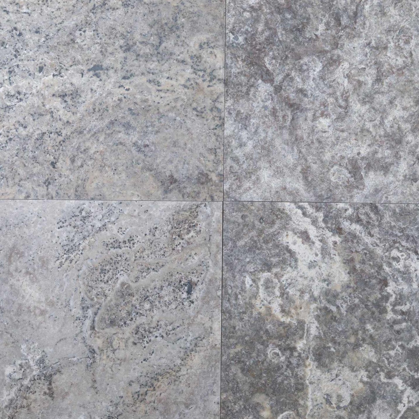 Tumbled Travertine Tile & Paver - Premium Silver