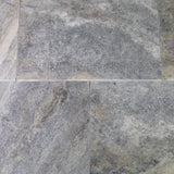 Tumbled Travertine Tile & Paver - Premium Silver