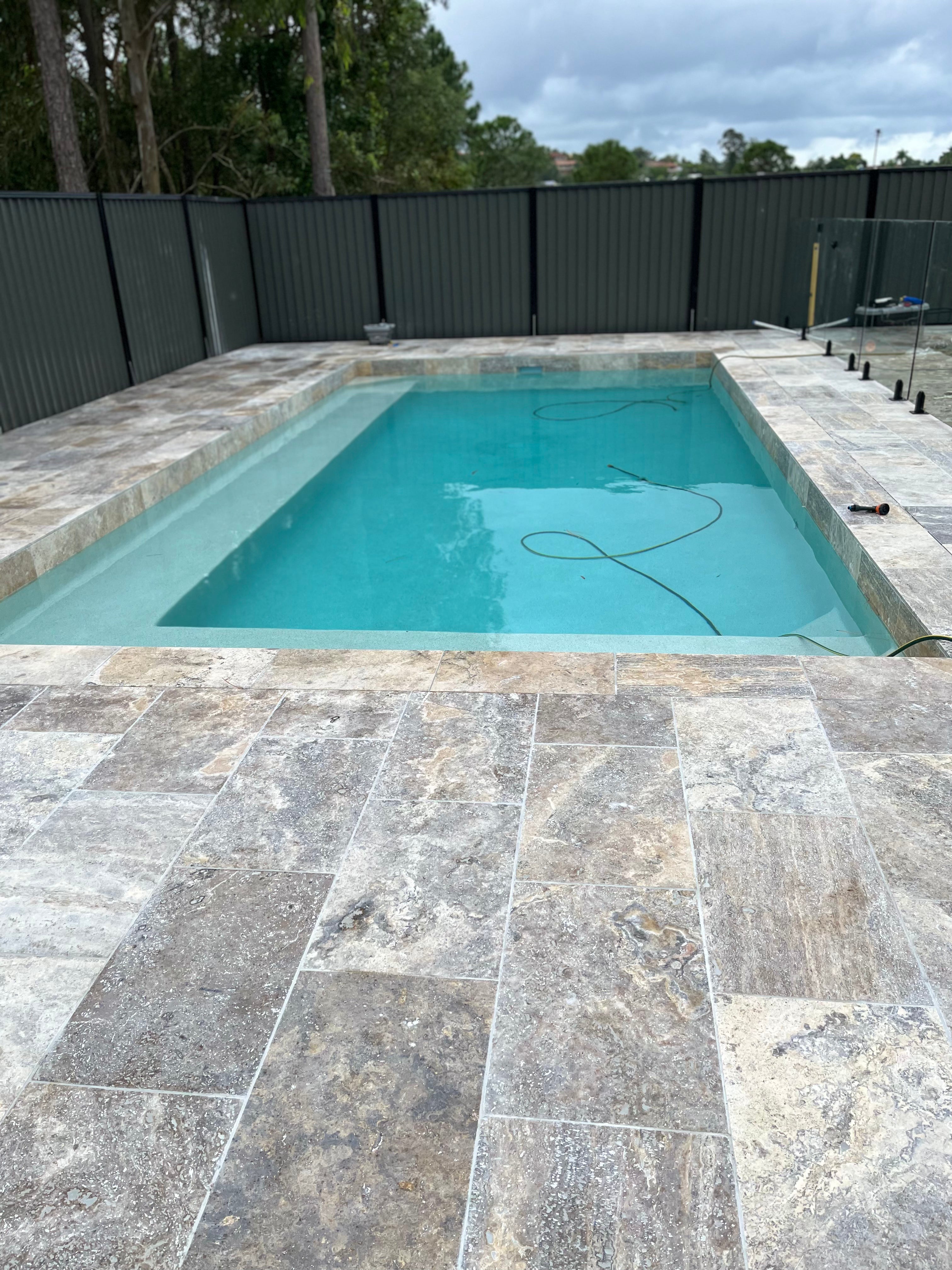 Tumbled Travertine Tile & Paver - Premium Silver