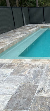 Tumbled Travertine Tile & Paver - Premium Silver