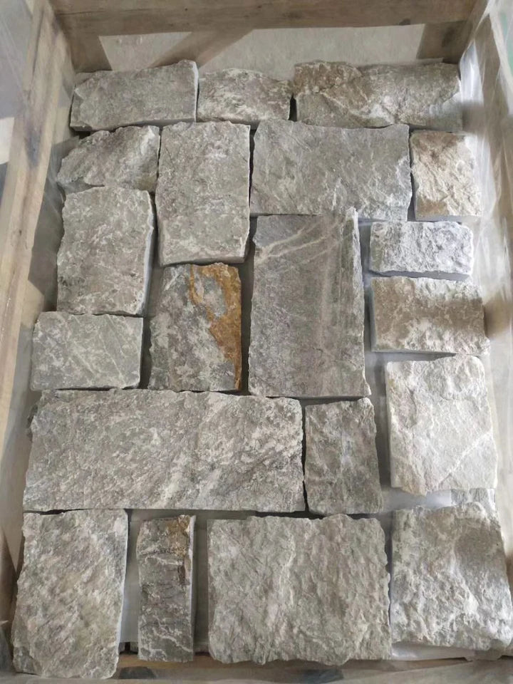 Natural Stone Wall Cladding Free Form - Loose Stone - Grey Limestone Castle Series