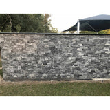 Natural Stacked Stone Wall Cladding Panels - Galaxy Black Montage