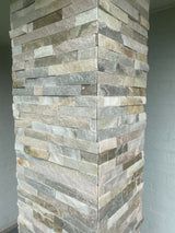 Natural Stacked Stone Wall Cladding Panels - Honey Oyster