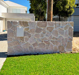 Natural Stone Wall Cladding Free Form - Loose Stone - White Brown Mix Rustic Sandstone Random
