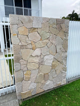 Natural Stone Wall Cladding Free Form - Loose Stone - White Brown Mix Rustic Sandstone Random