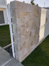 Natural Stone Wall Cladding Free Form - Loose Stone - White Brown Mix Rustic Sandstone Random