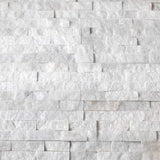 SAMPLE - Natural Stacked Stone Wall Cladding Panels - Crystal White