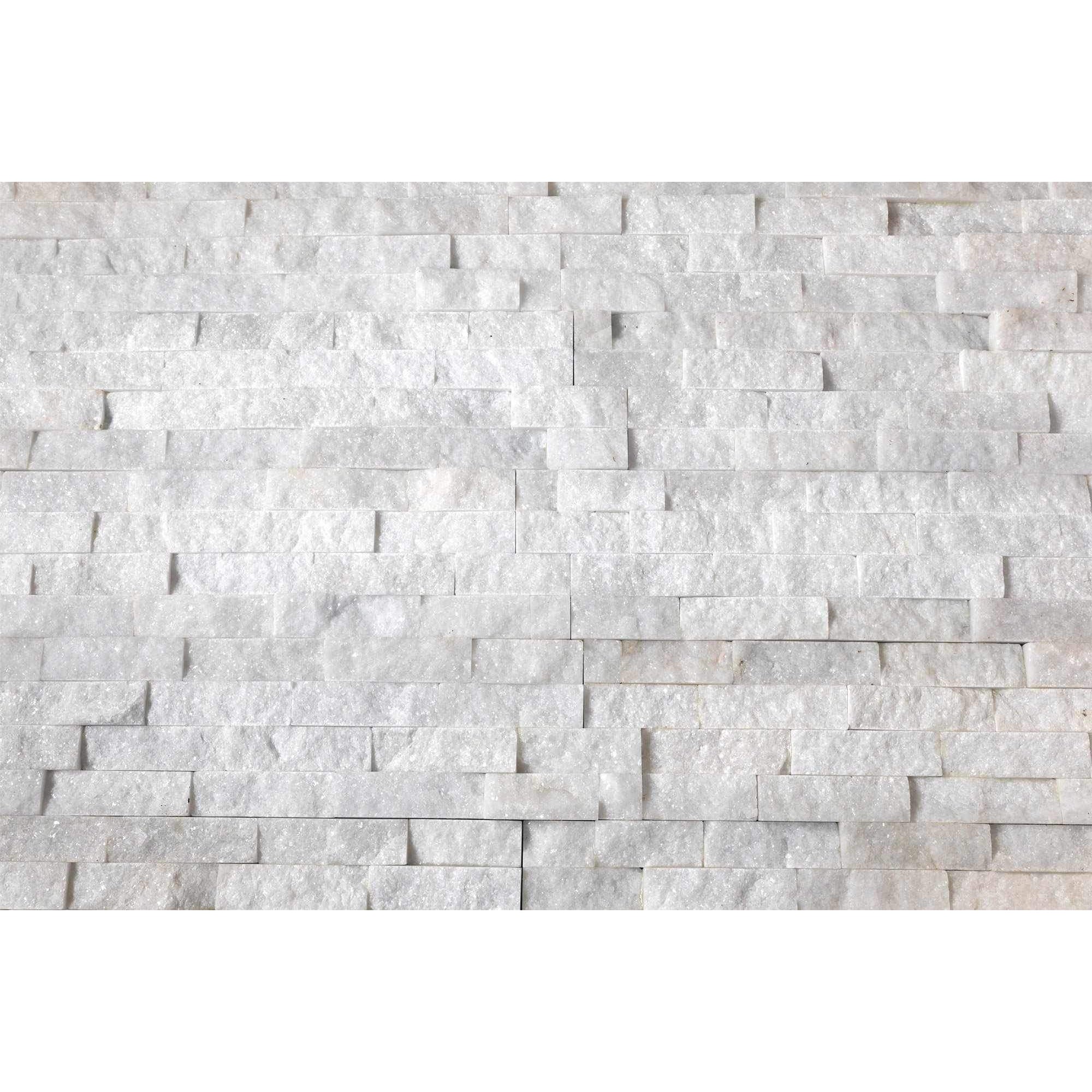 Natural Stacked Stone Wall Cladding Panels - Crystal White