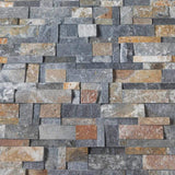 Natural Stacked Stone Wall Cladding Panels - Rusty Black Montage