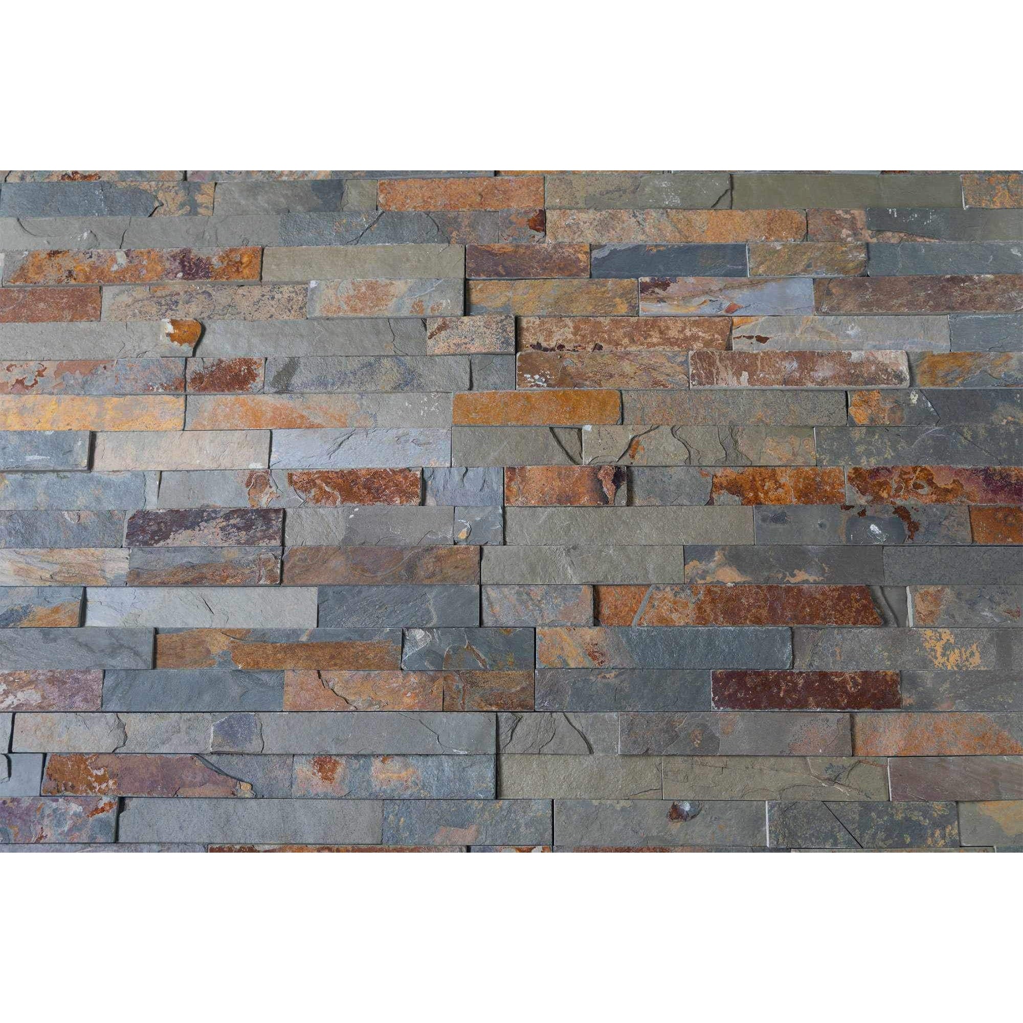 Natural Stacked Stone Wall Cladding Panels - Slate
