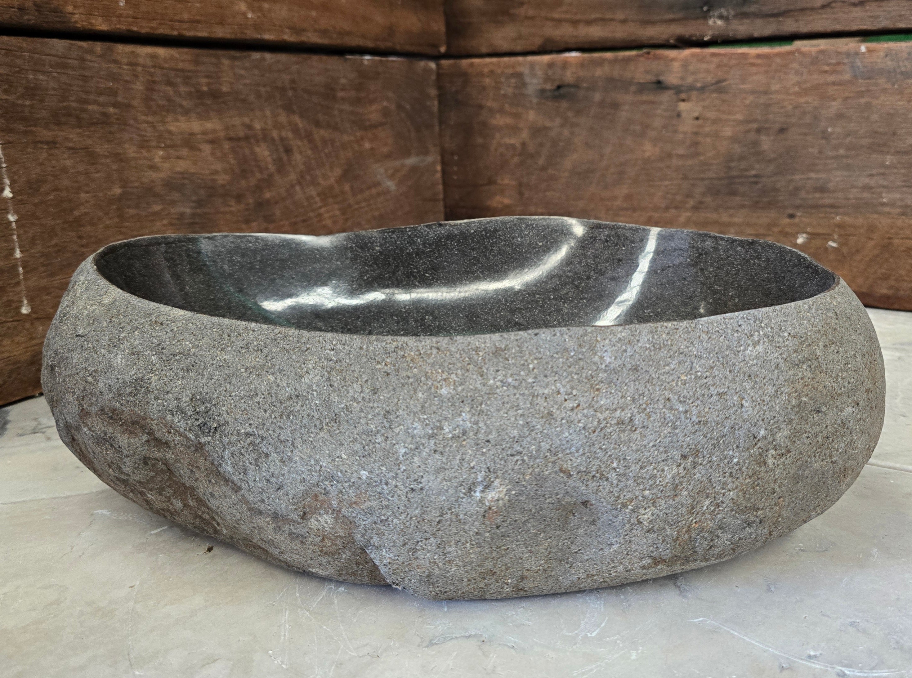 Handmade Natural Oval River Stone  Bathroom Basin  RVS 24090774