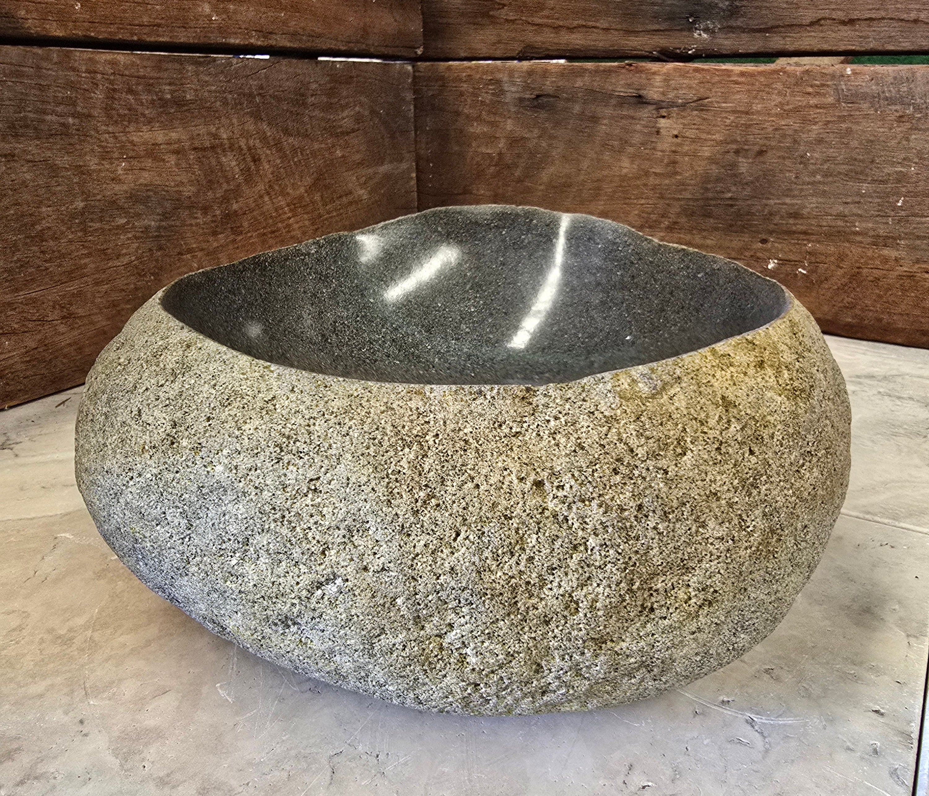 Handmade Natural Oval River Stone  Bathroom Basin  RVS 2409078