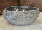 Handmade Natural Oval River Stone  Bathroom Basin  RS 2409081