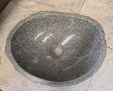 Handmade Natural Oval River Stone  Bathroom Basin  RS 2409075