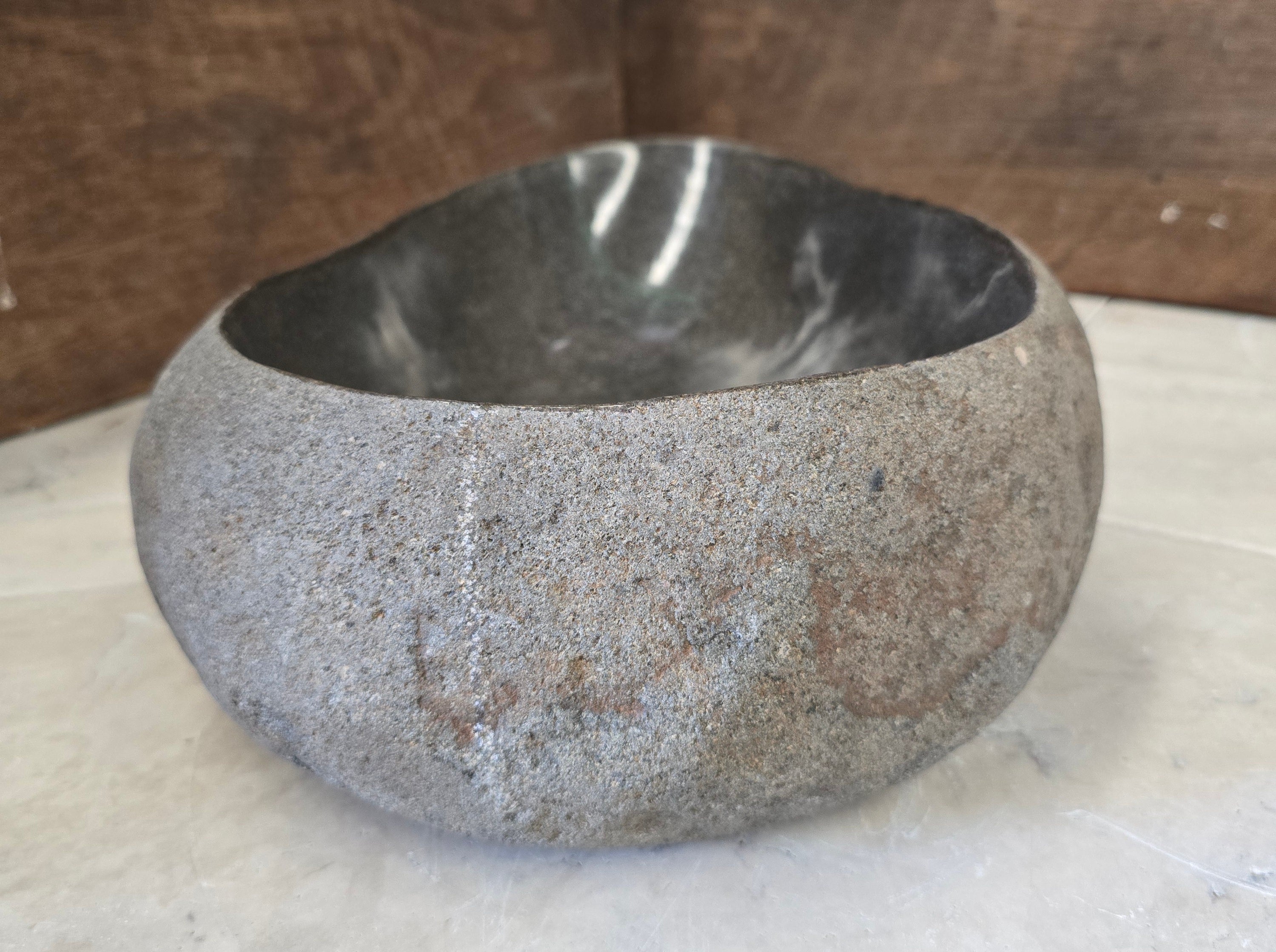 Handmade Natural Oval River Stone  Bathroom Basin  RVS 24090774
