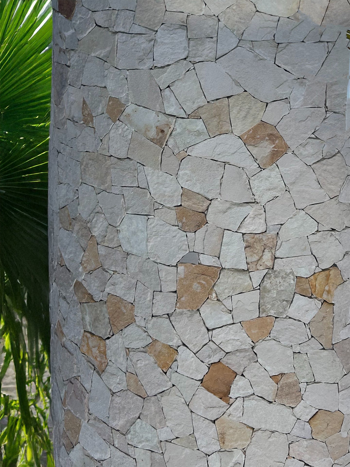 SAMPLE - Free Form Loose Stone - White Brown Mix Rustic Sandstone Random
