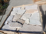 Natural Stone Wall Cladding Free Form - Loose Stone - White Brown Mix Rustic Sandstone Random