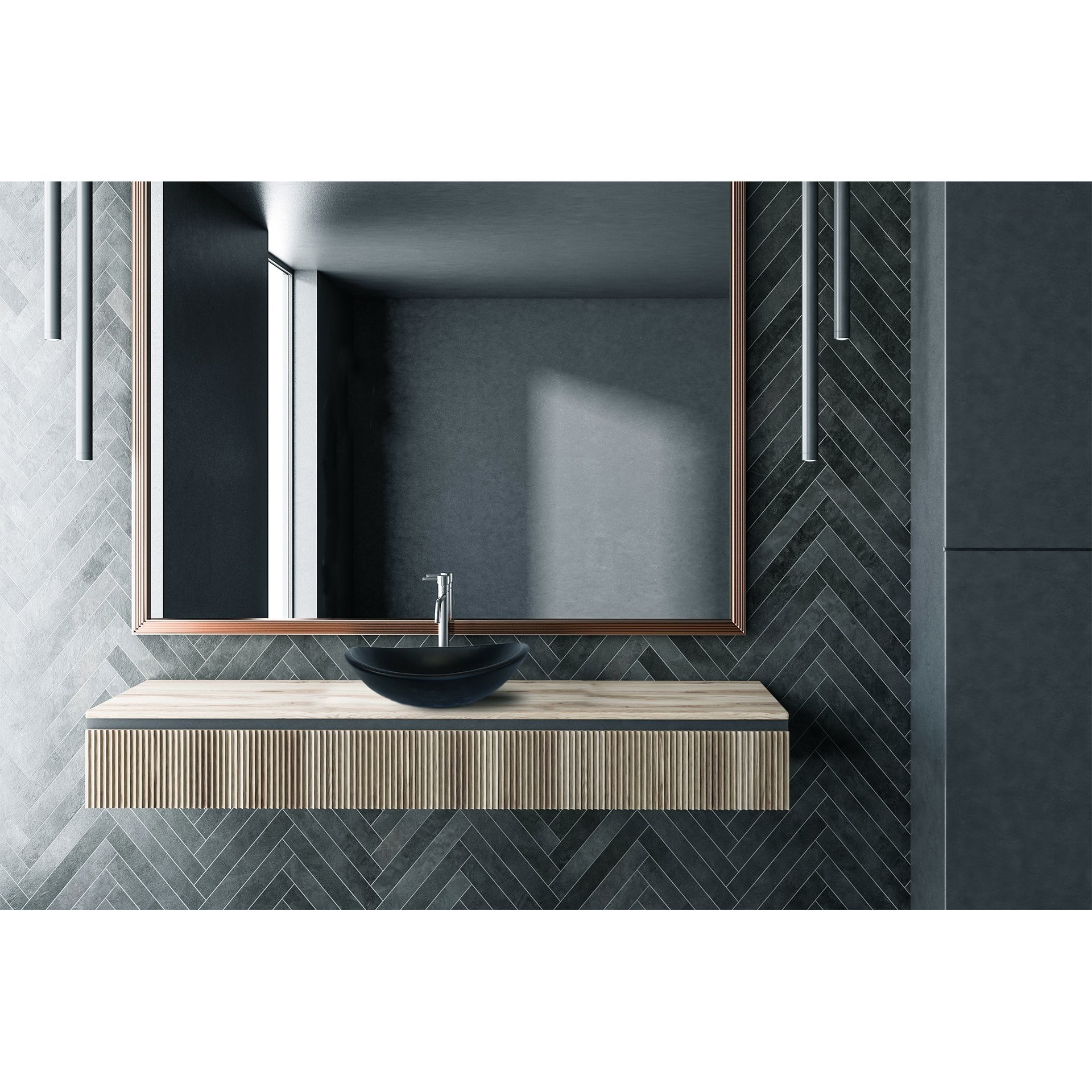 Oval Concrete Bathroom Vanity Wash Basin EF31 Stone and Rock