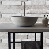 Round Concrete Bathroom Vanity Wash Basin EF19 Stone and Rock