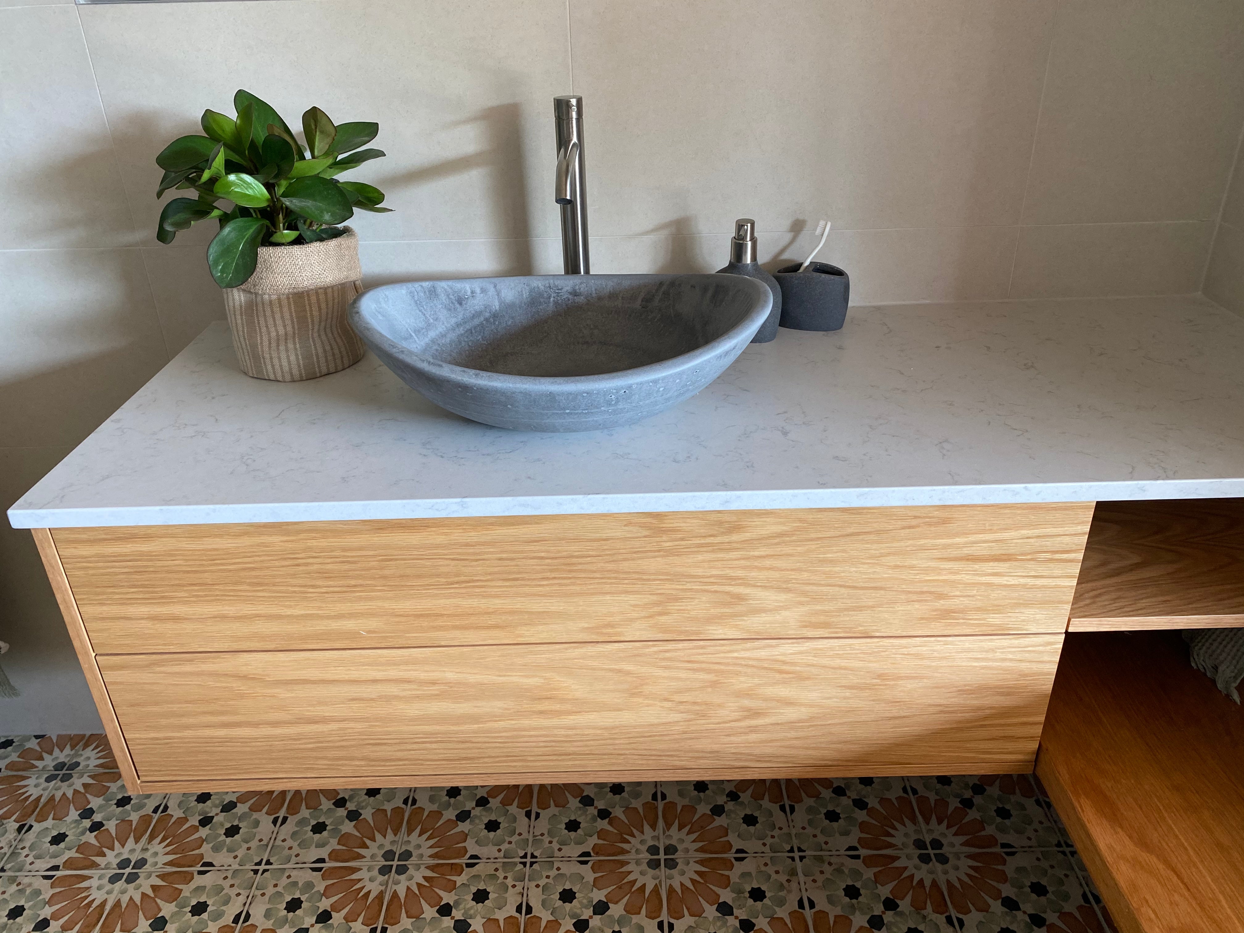 Oval Concrete Bathroom Vanity Wash Basin EF31 Stone and Rock