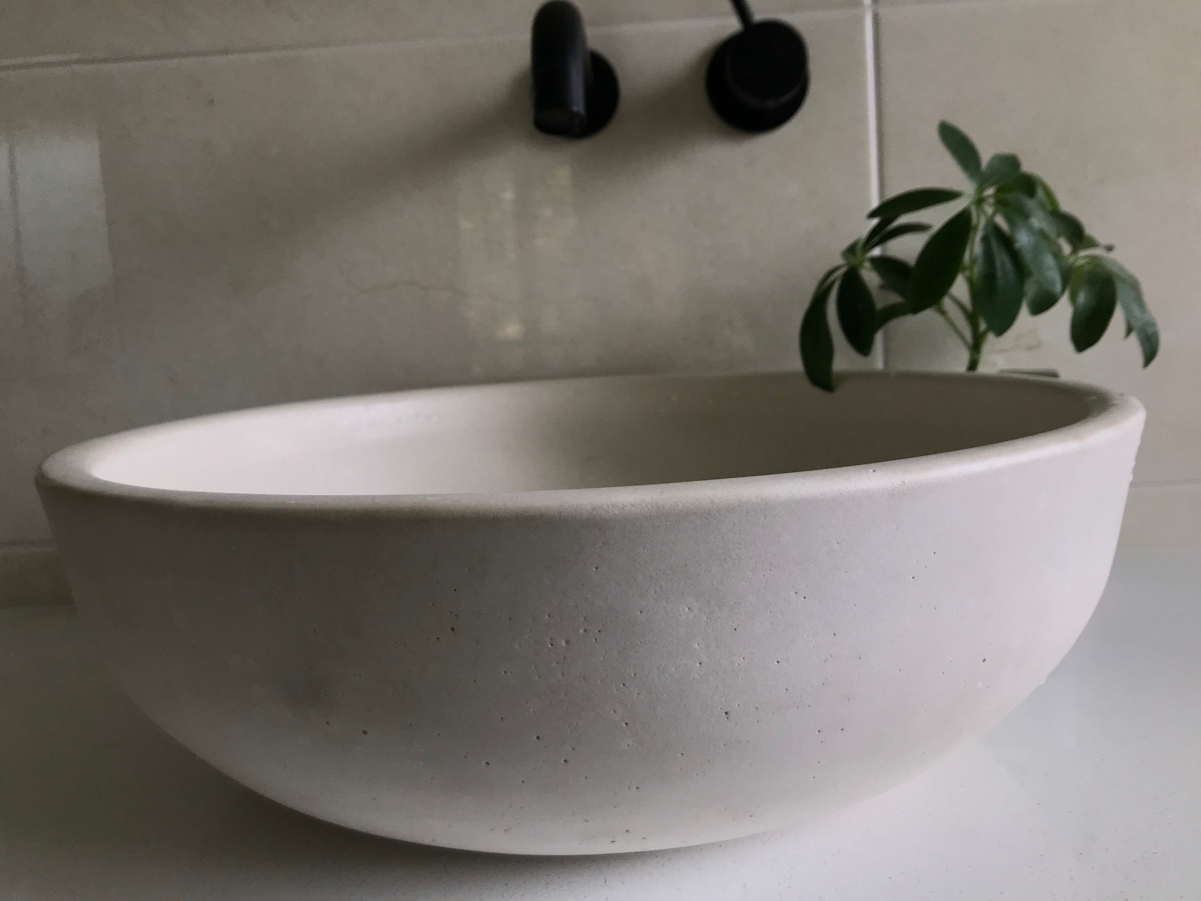 Round Concrete Bathroom Vanity Wash Basin EF930 Stone and Rock