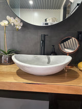 Oval Concrete Bathroom Vanity Wash Basin EF31 Stone and Rock