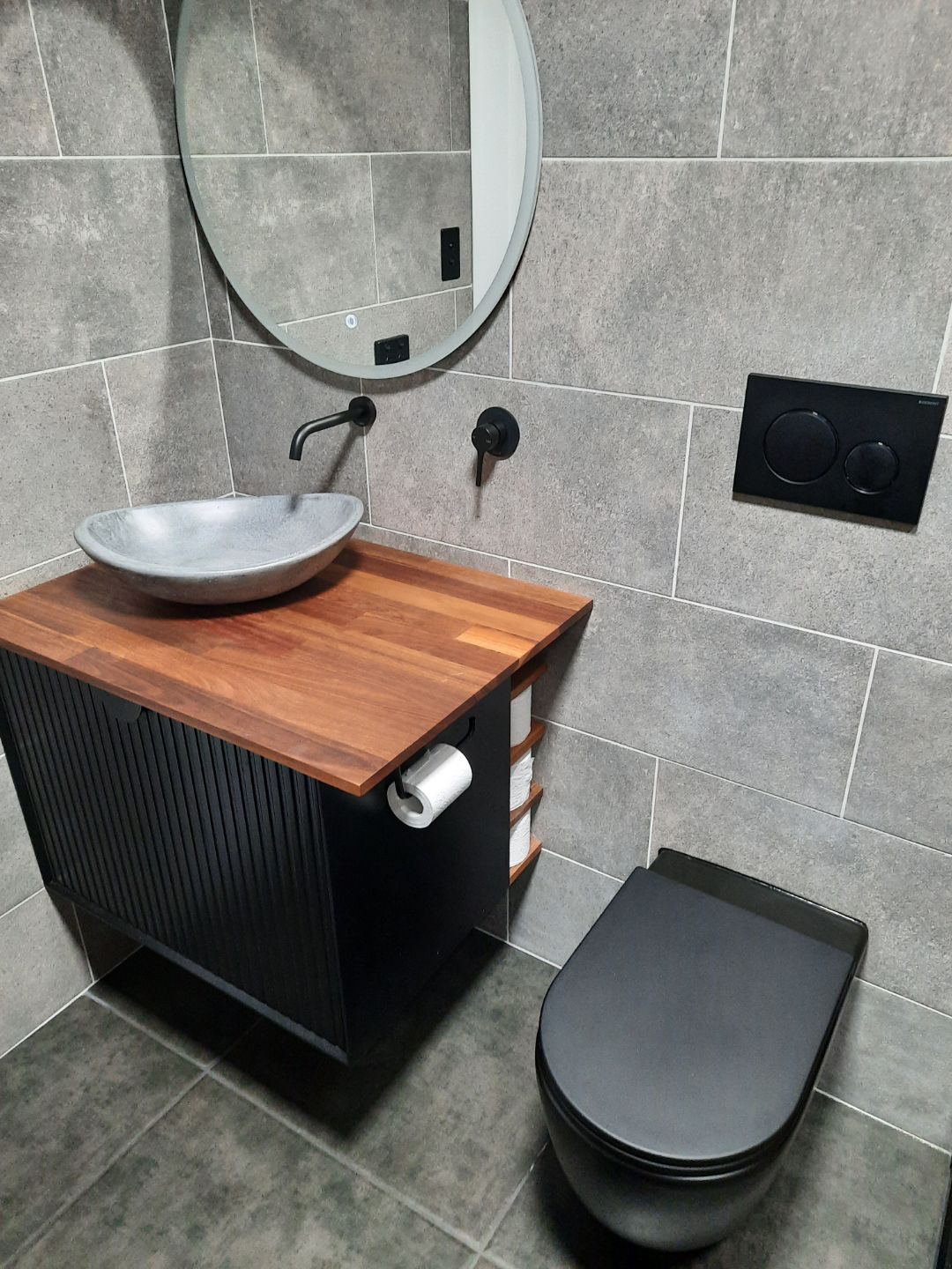 Oval Concrete Bathroom Vanity Wash Basin EF31 Stone and Rock