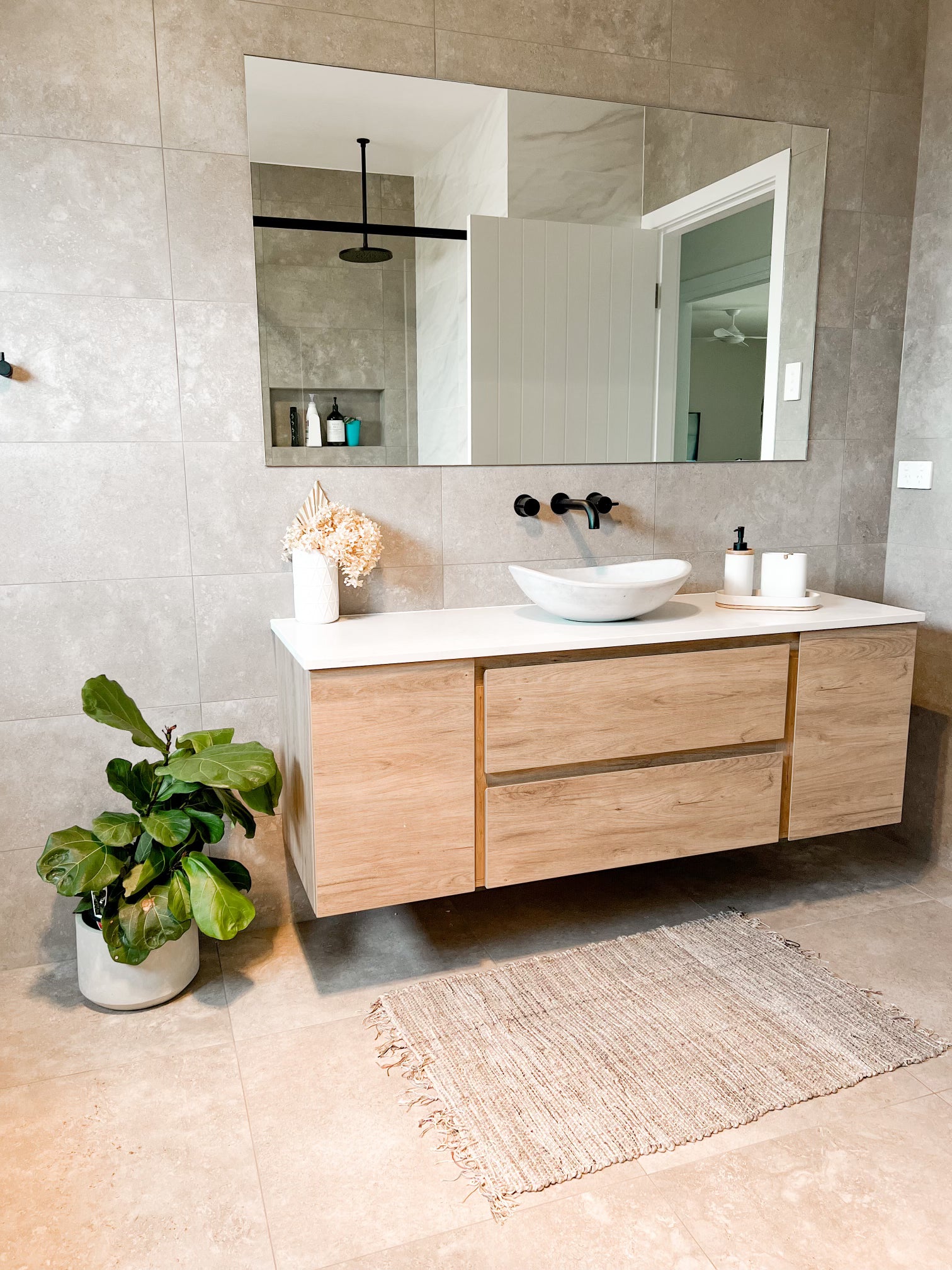 Oval Concrete Bathroom Vanity Wash Basin EF31 Stone and Rock