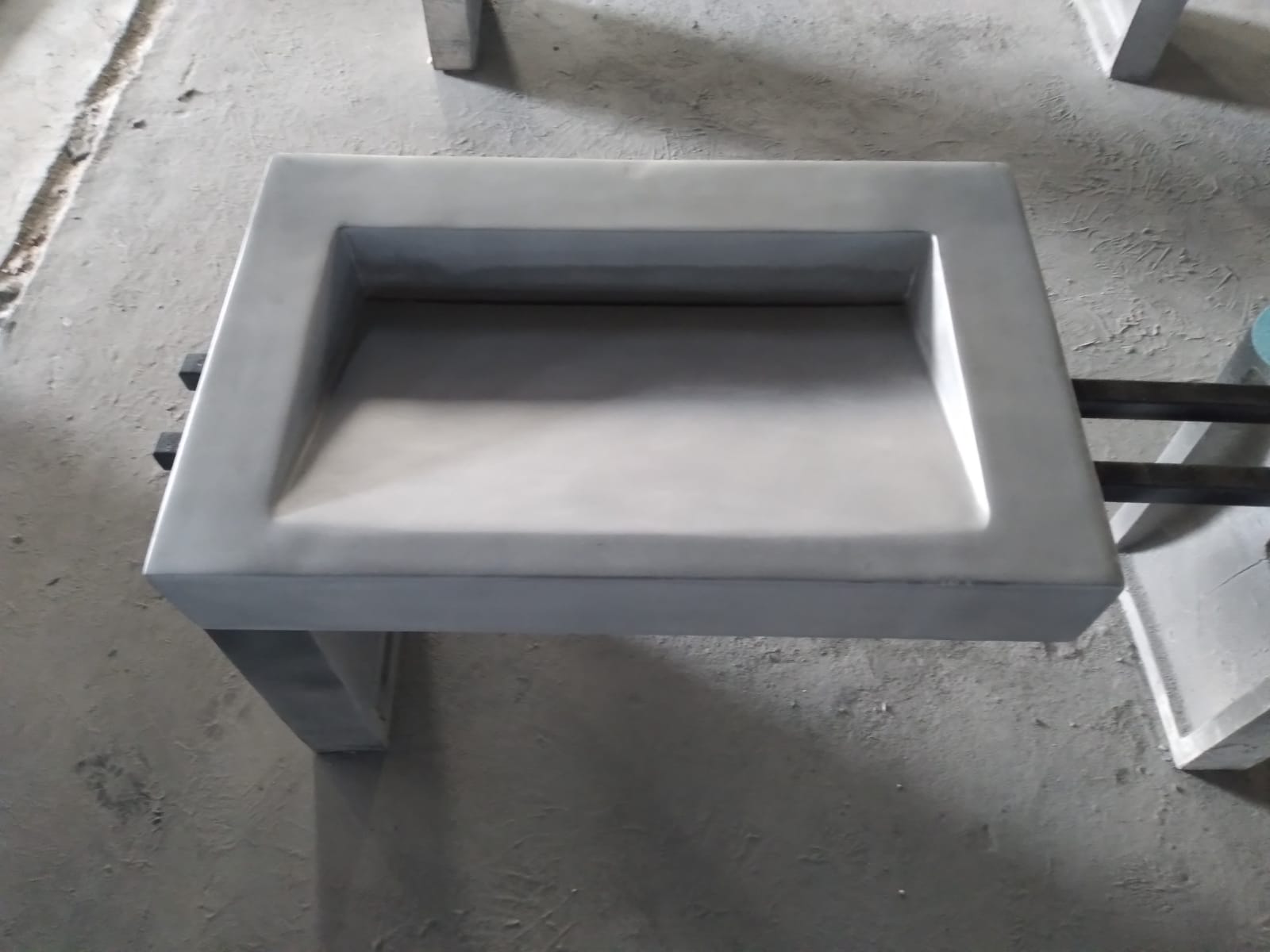 Rectangular Concrete Bathroom Vanity Wash Basin  - Grey EF24 Stone and Rock