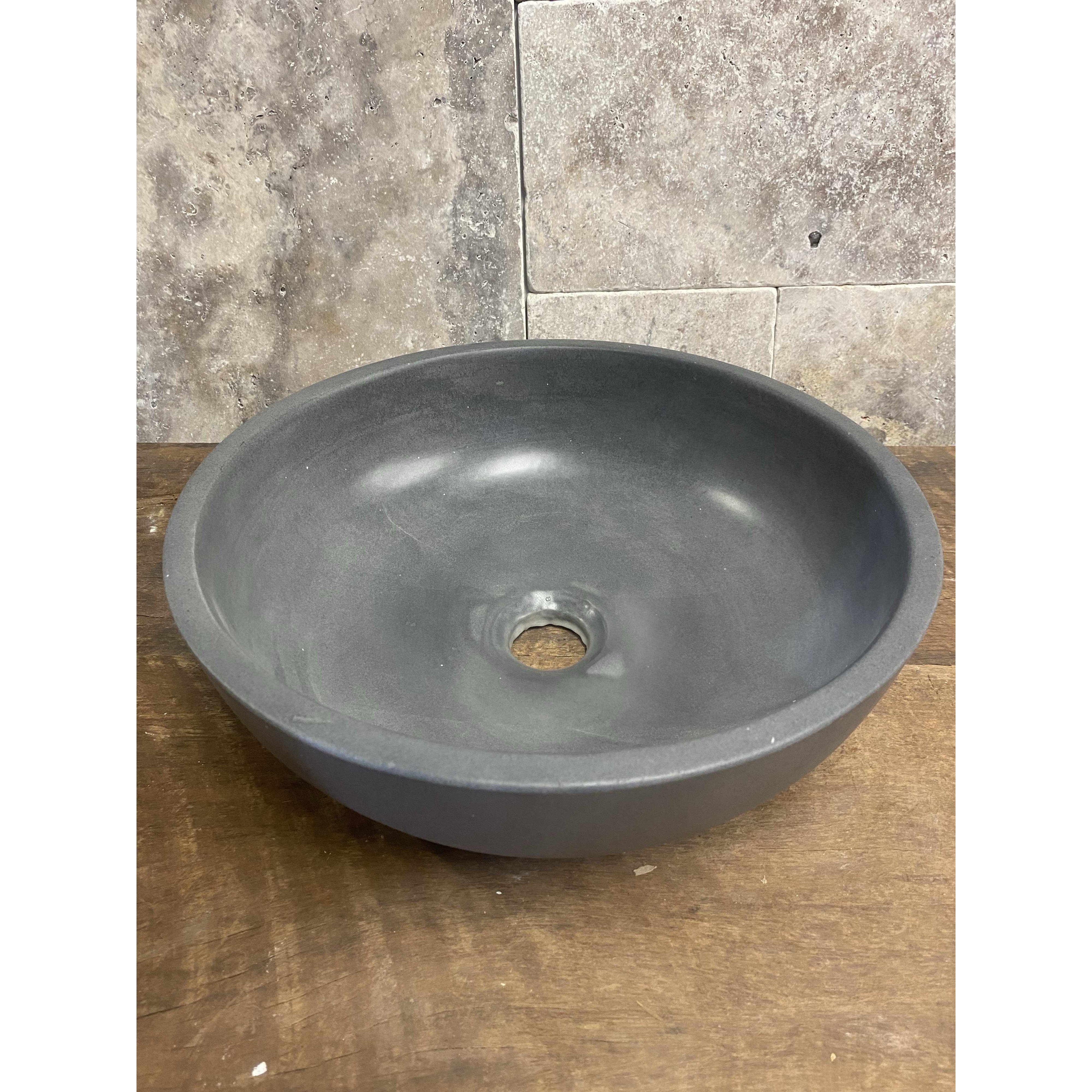 Round Concrete Bathroom Vanity Wash Basin EF19 Stone and Rock