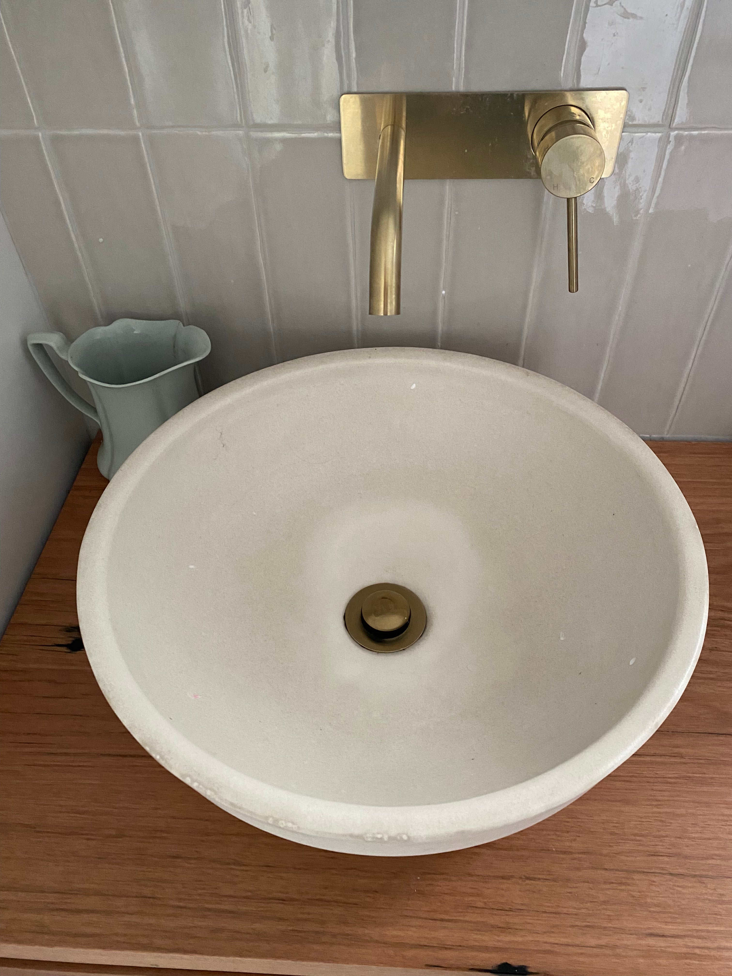 Round Concrete Bathroom Vanity Wash Basin EF930 Stone and Rock