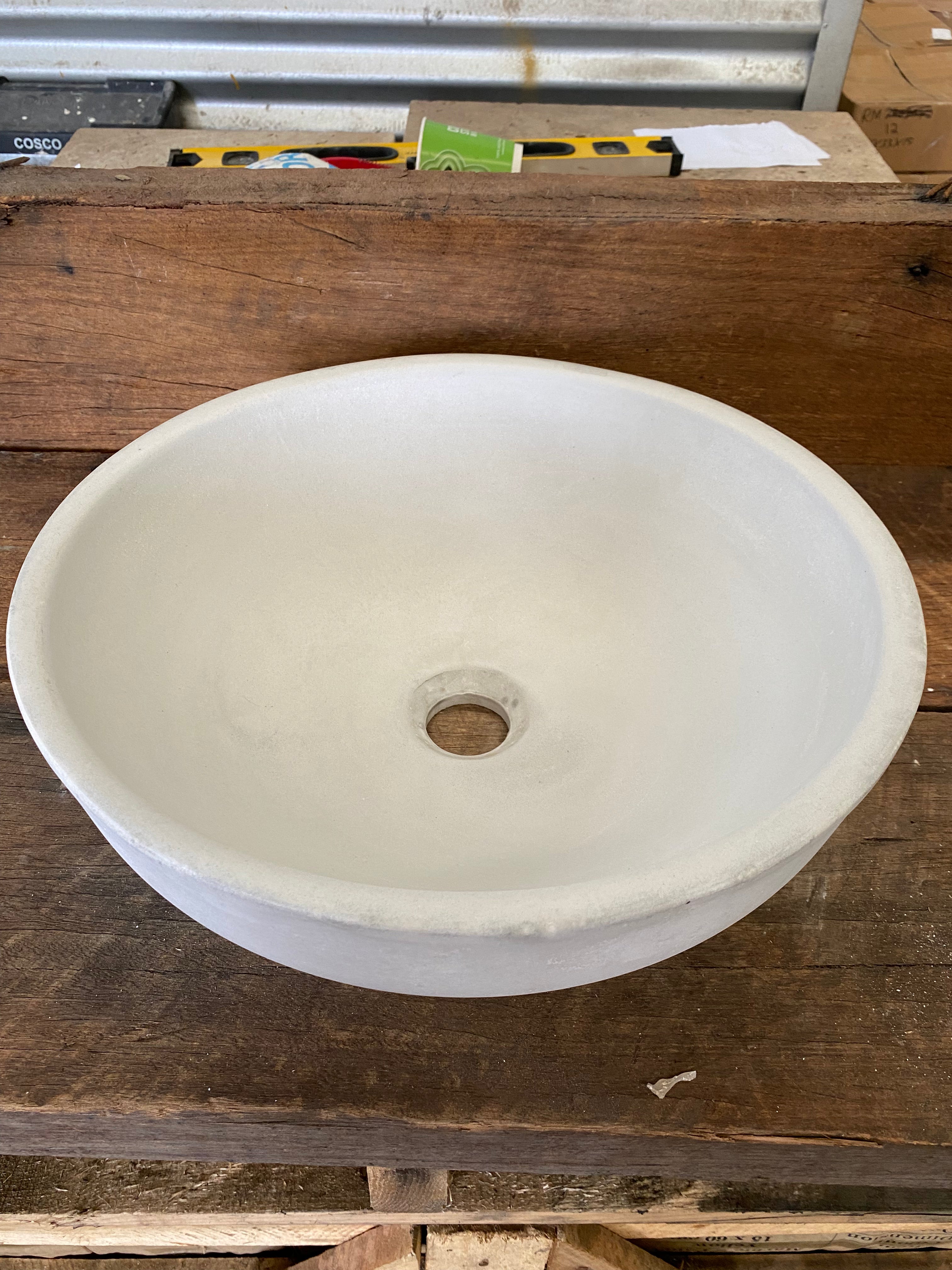 Round Concrete Bathroom Vanity Wash Basin EF930 Stone and Rock