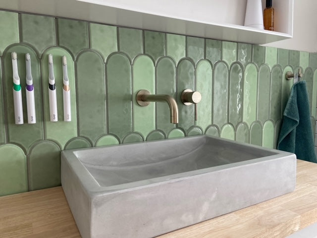 Rectangular Concrete Bathroom Vanity Wash Basin EF33 Stone and Rock