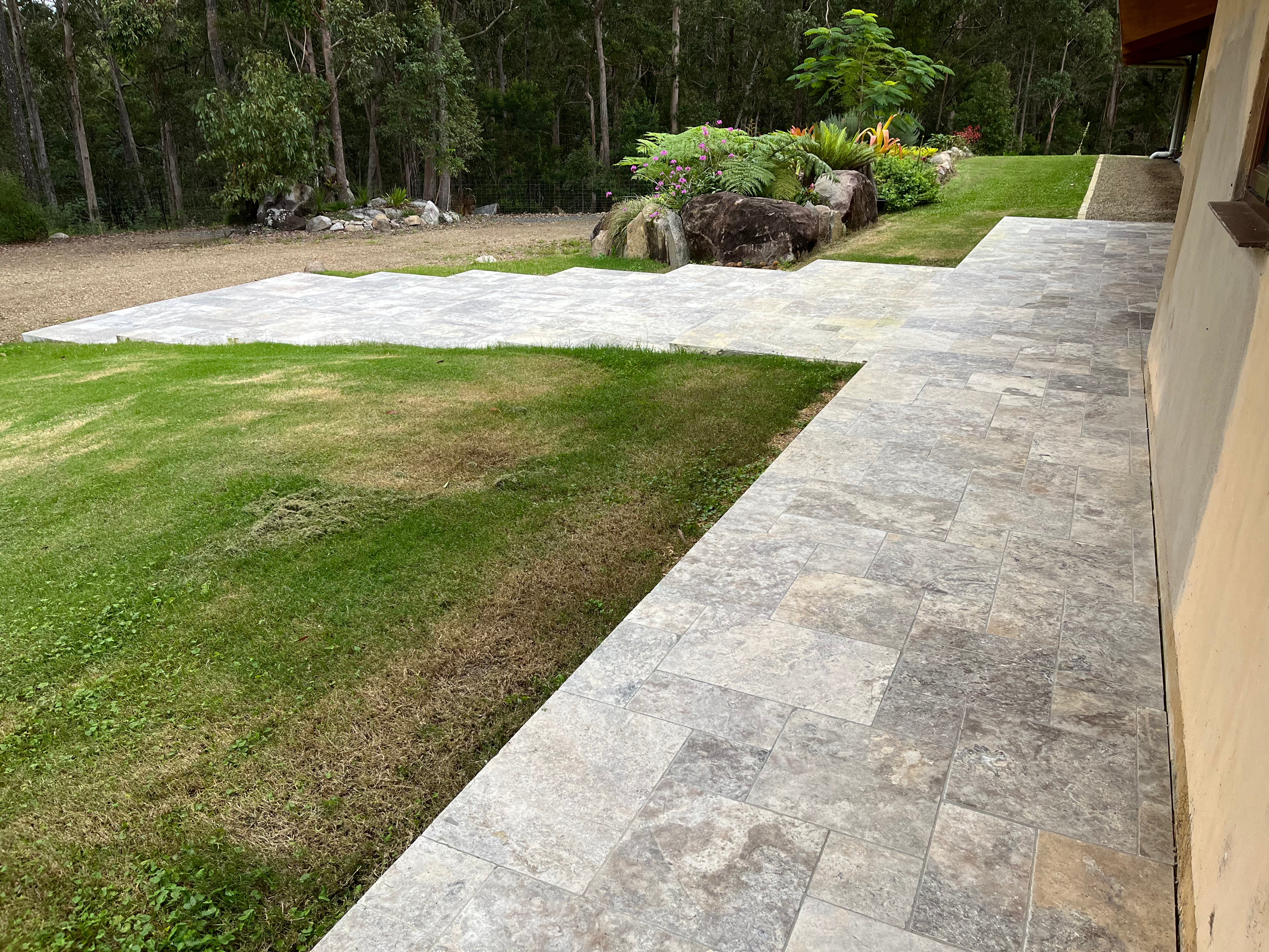 Tumbled Travertine Tile & Paver - French Set 12mm - Premium Silver Stone and Rock