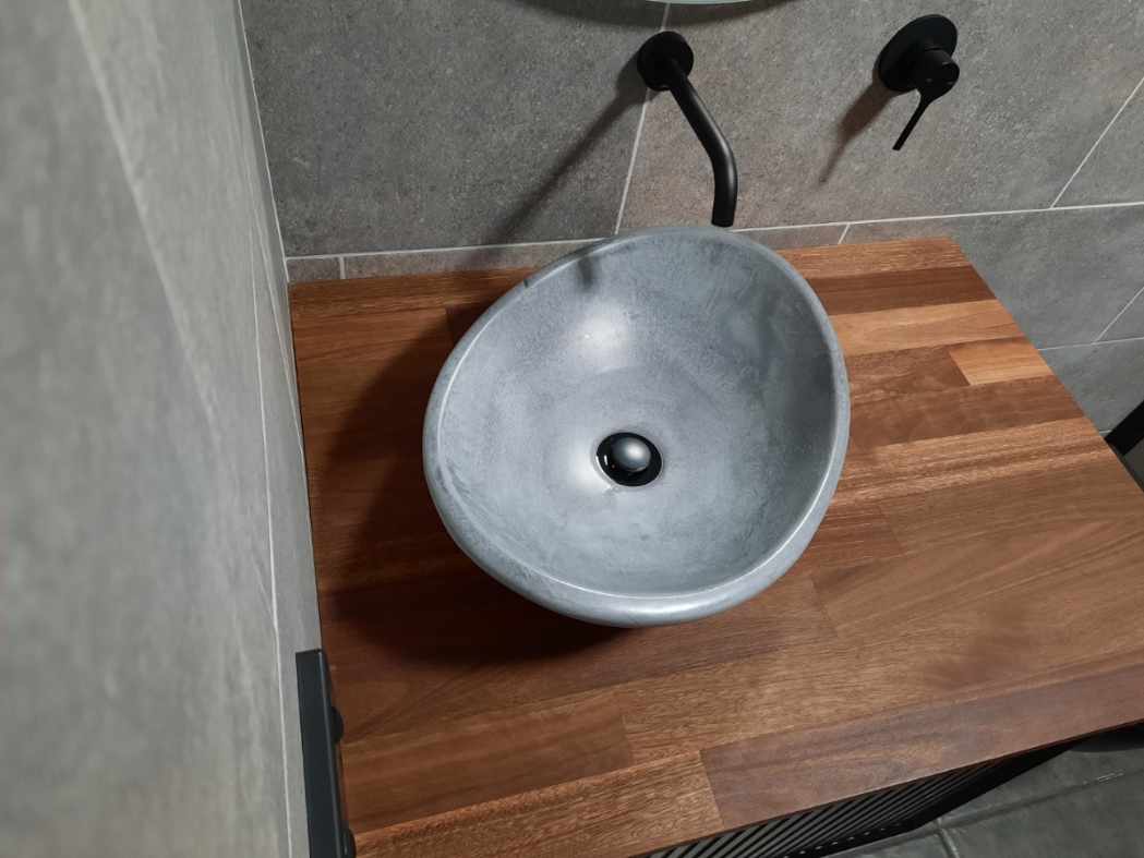 Oval Concrete Bathroom Vanity Wash Basin EF31 Stone and Rock