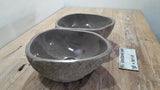 Handmade Natural Oval River Stone  Bathroom Basin TWIN SETS A & B RS 25072004