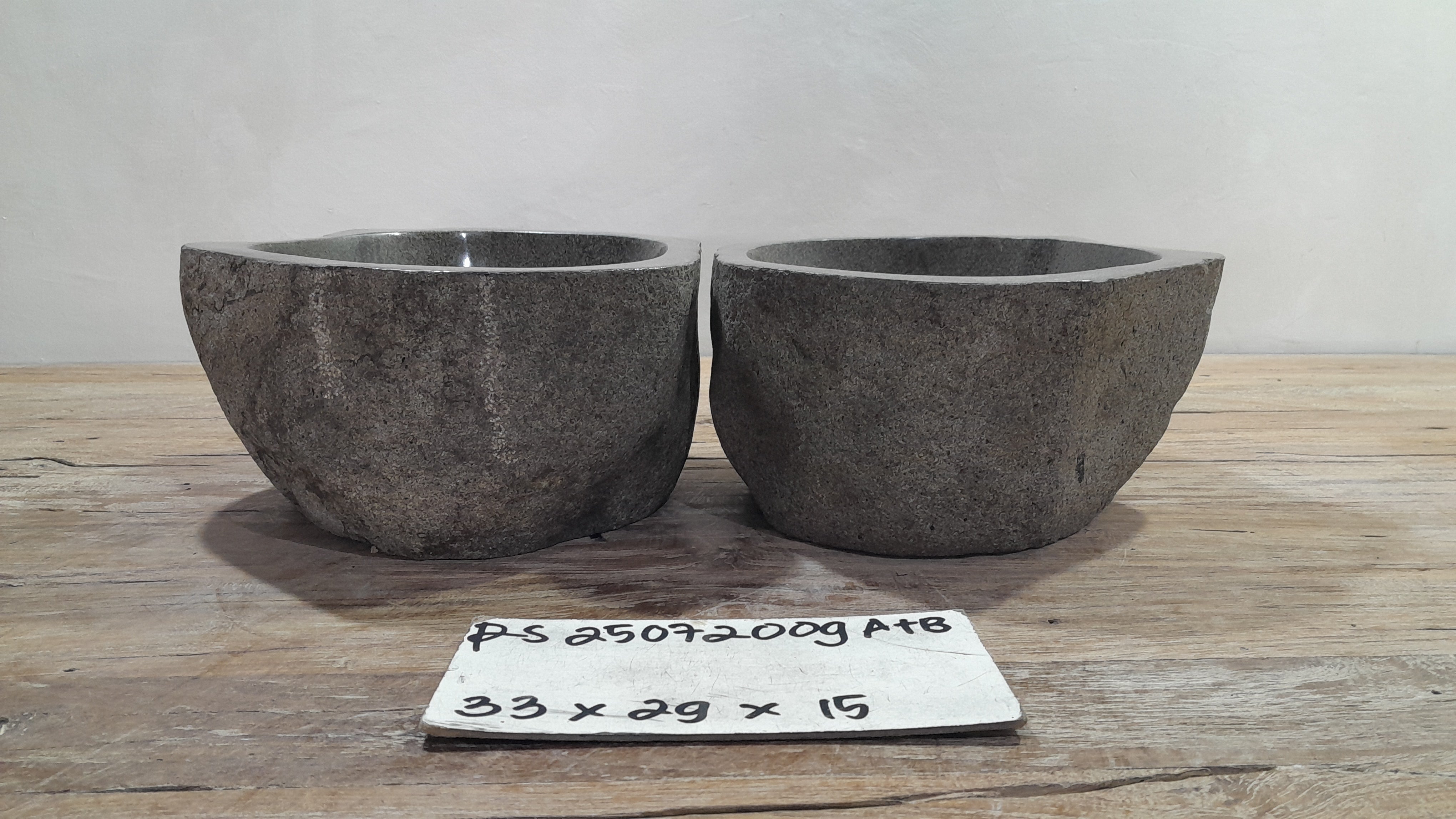 Handmade Natural Oval River Stone  Bathroom Basin TWIN SETS A & B RS 25072009