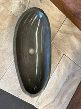 Handmade Natural Oval River Stone Bathroom Basin - RXXL 231004